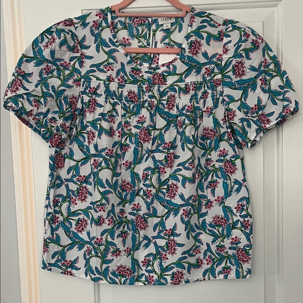 J. Crew Multicolor Floral Blouse